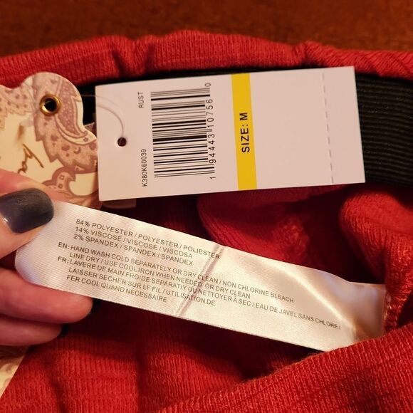 Band of the Free Ribbed Knit Crop Top & Midi Pencil Skirt Set, Medium, Rust - Picture 12 of 13